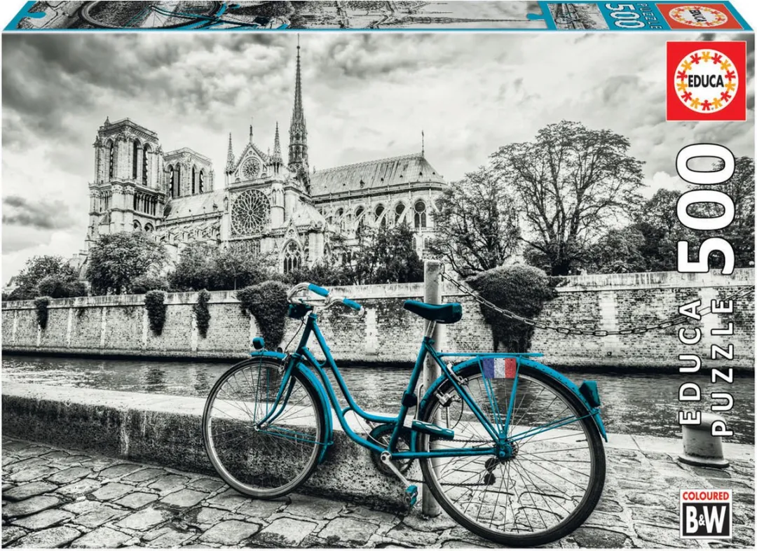 Educa Fiets bij Notre Dame Parijs Legpuzzel 500 Stuks