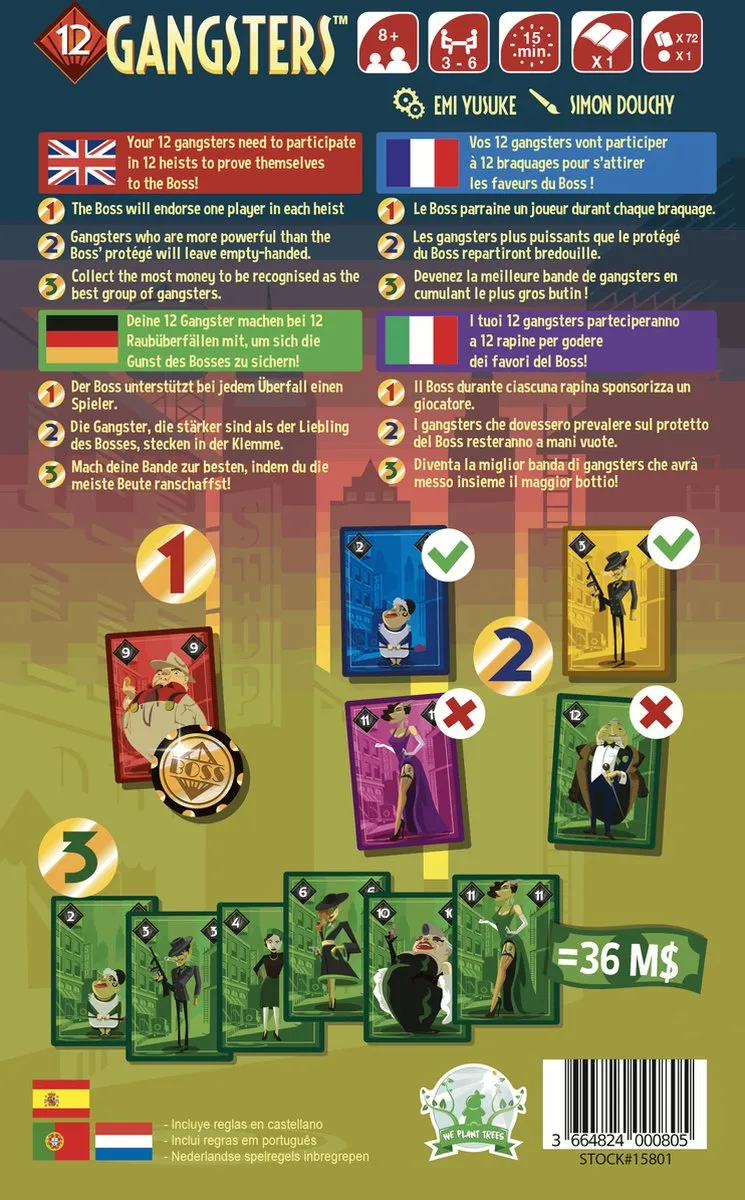 Geronimo Games 12 Gangsters Behendigheidsspel - 3-6 Spelers