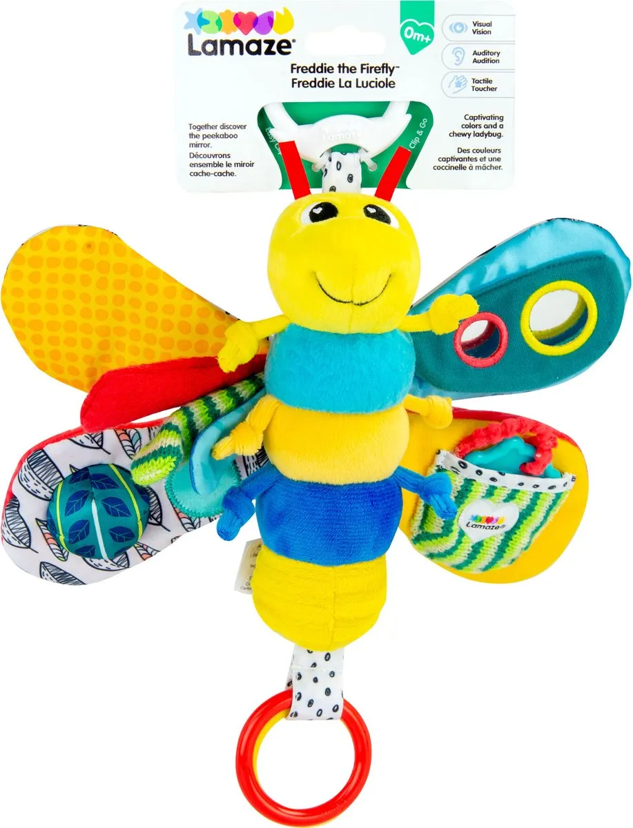 Lamaze Freddie De Vuurvlieg - Grijp- en bijtspeelgoed - Babyspeelgoed - Knuffel - Spelen en ontdekken