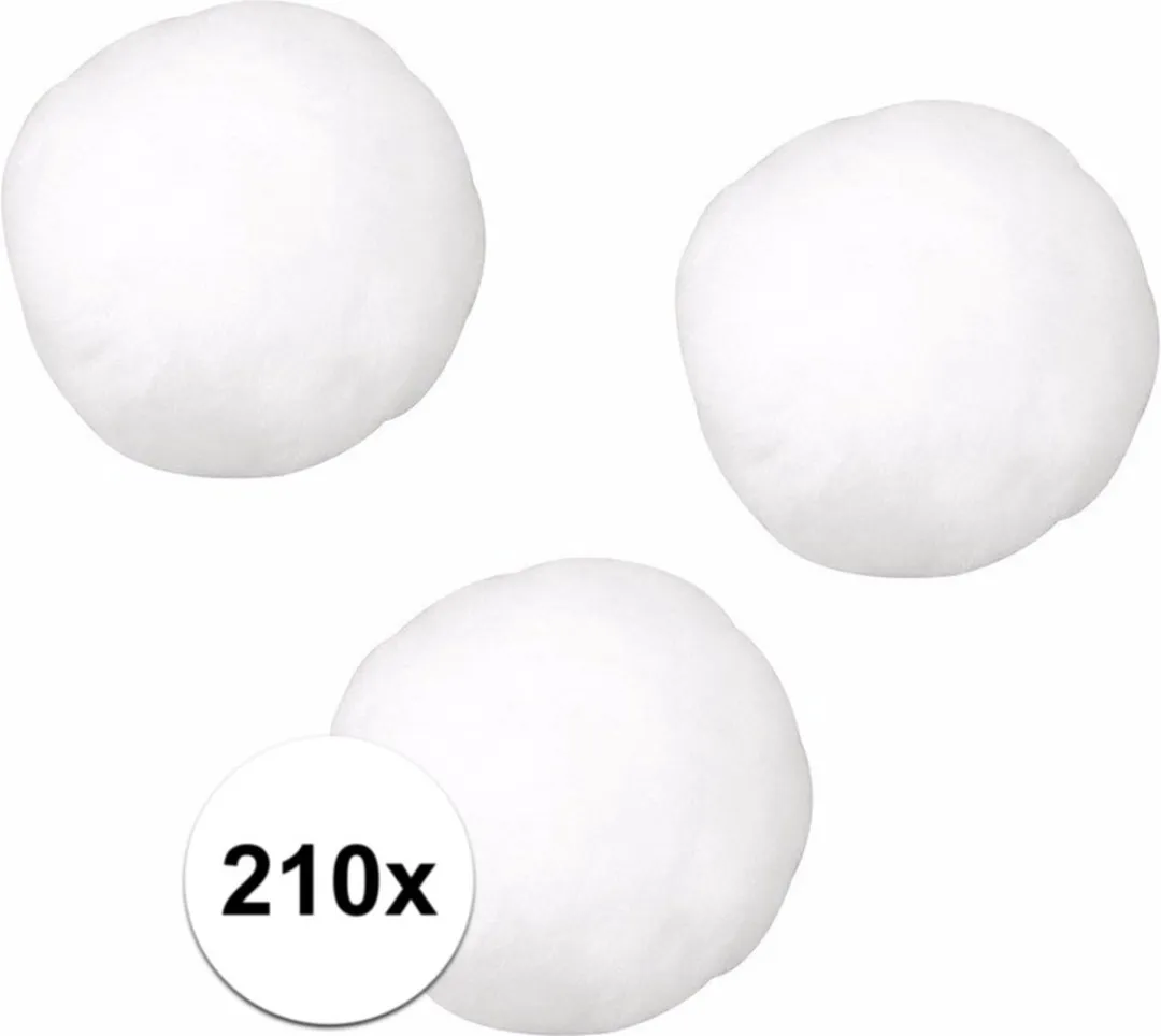 Rayher Knutselpompons Ø7mm - 210 Stuks Wit