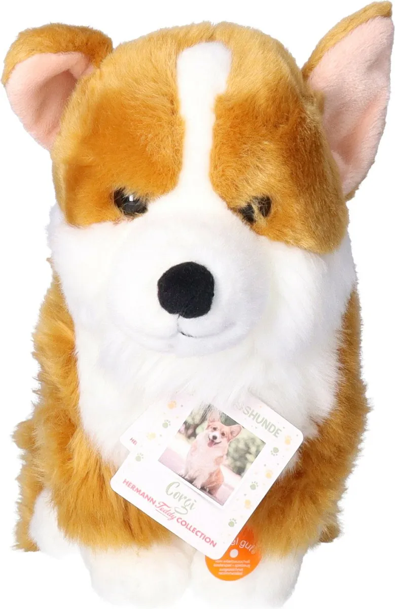 Teddy Hermann Corgi Knuffel - Bruin/Wit - 30 cm
