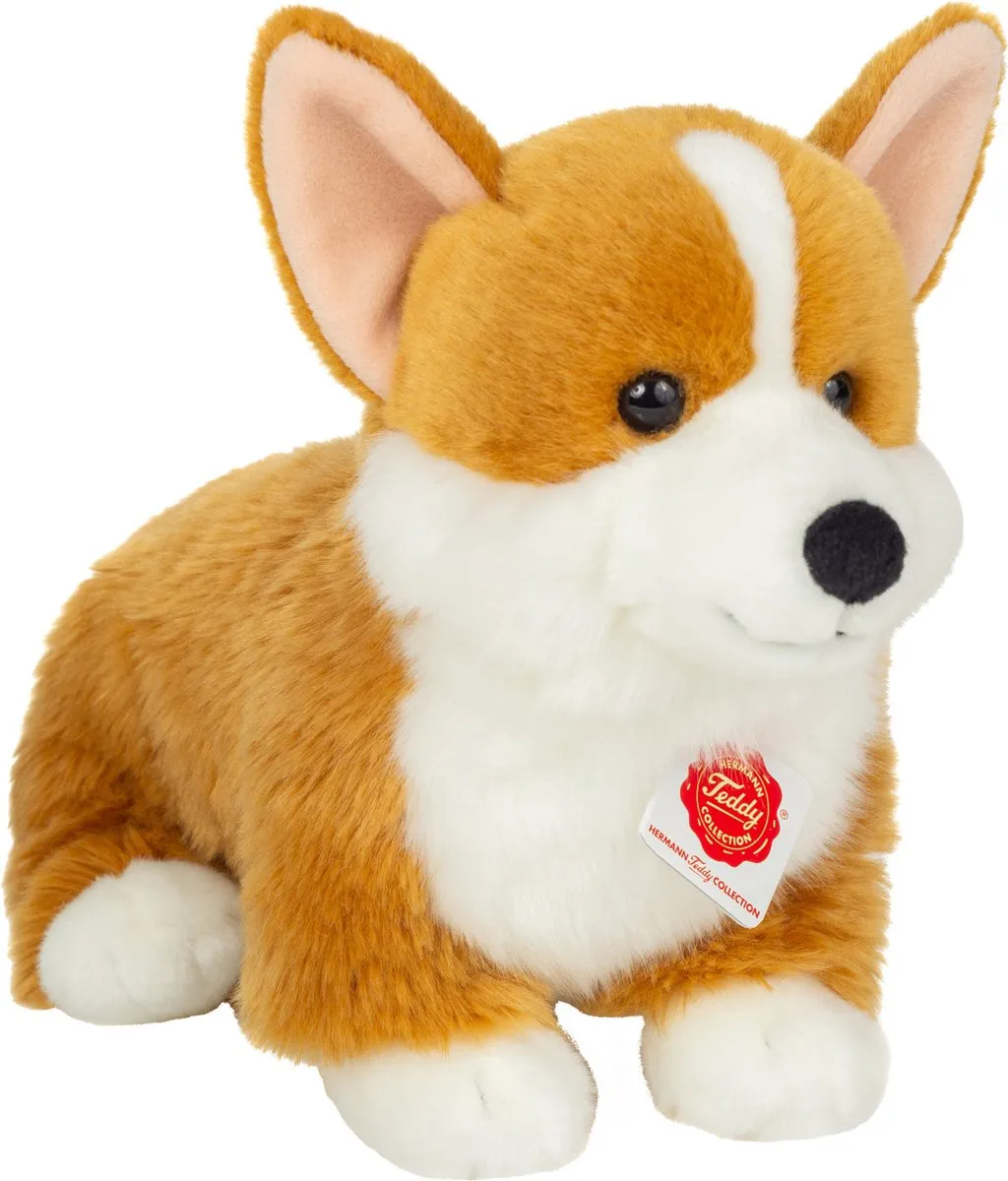 Teddy Hermann Corgi Knuffel - Bruin/Wit - 30 cm