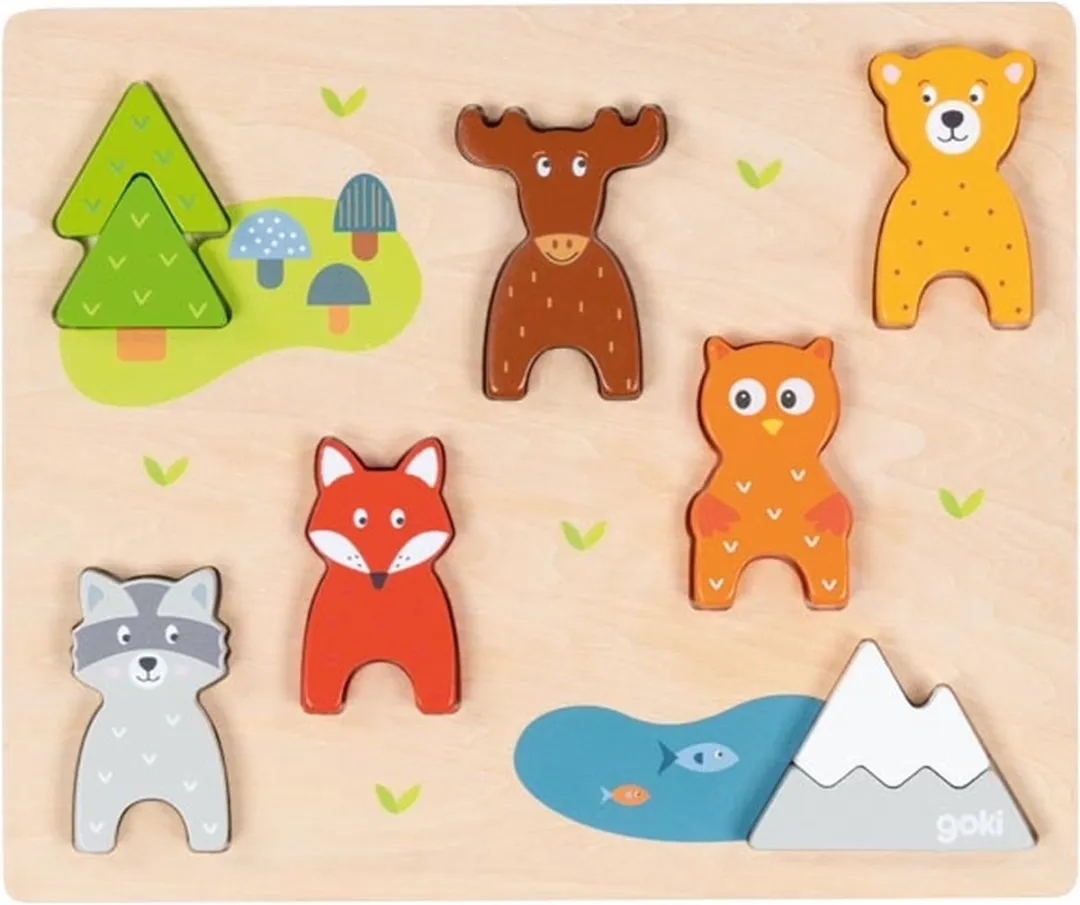 Goki Wild Animals Puzzle 9 Stuks - Multi kleuren