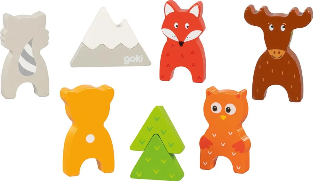 Goki Wild Animals Puzzle 9 Stuks - Multi kleuren