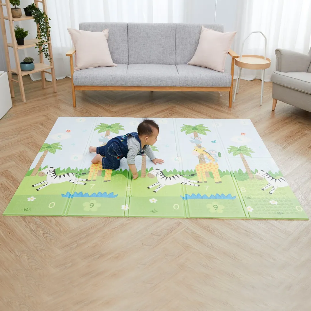 Teamson Kids Speelmat Safari - 154x197cm Blauw/Wit