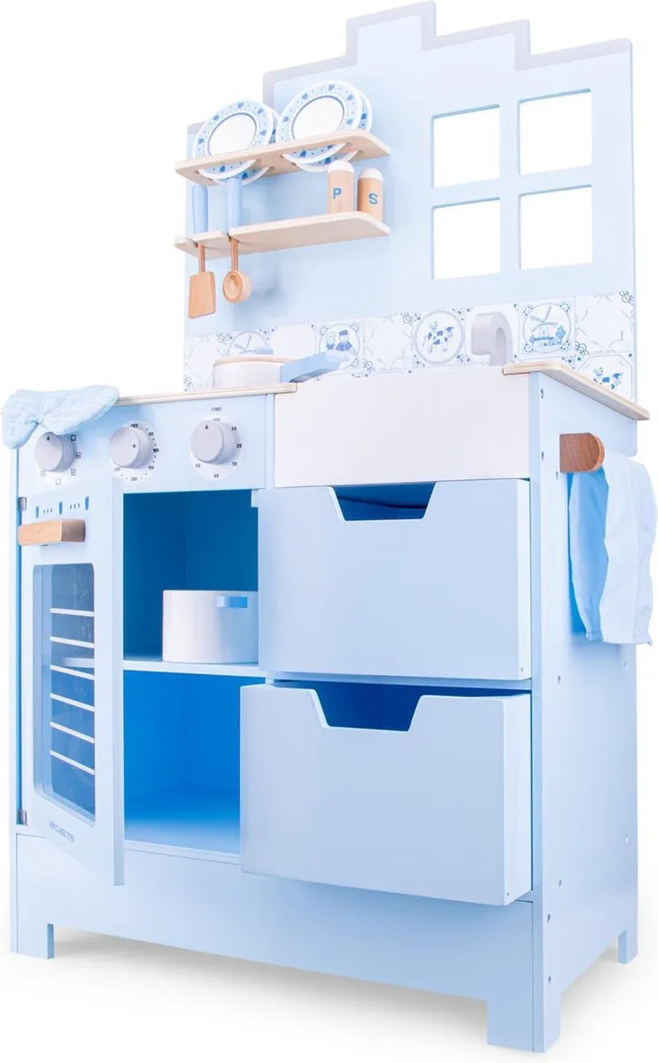 New Classic Toys Houten Speelkeuken Delfts Blauw
