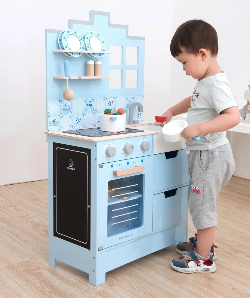 New Classic Toys Houten Speelkeuken Delfts Blauw