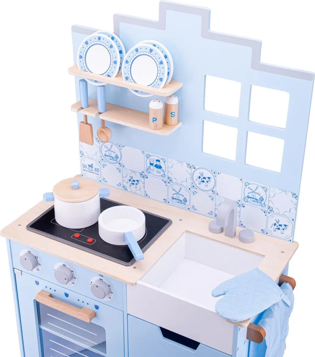 New Classic Toys Houten Speelkeuken Delfts Blauw