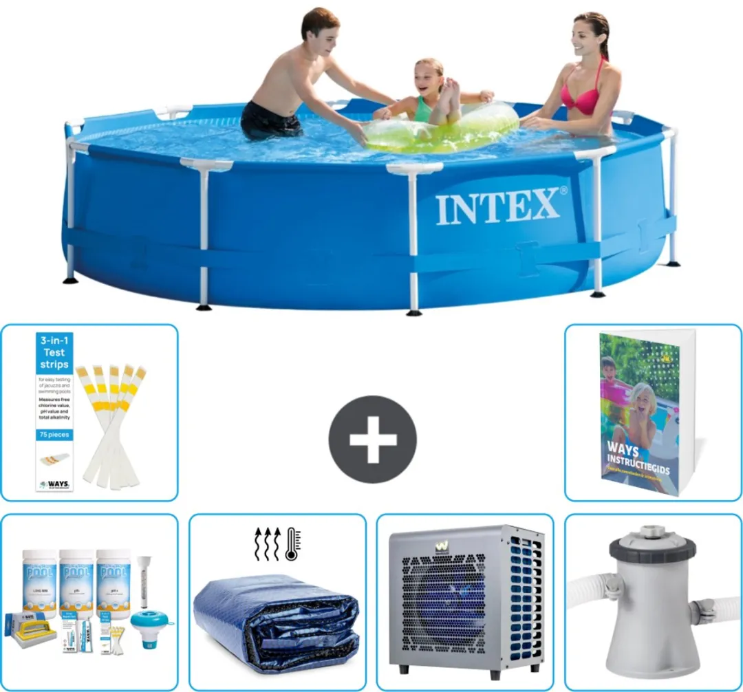 Intex 28200NP-Blauw Rond Frame Zwembad 305x76cm - Blauw - 7-delig - afbeelding 2 van 6