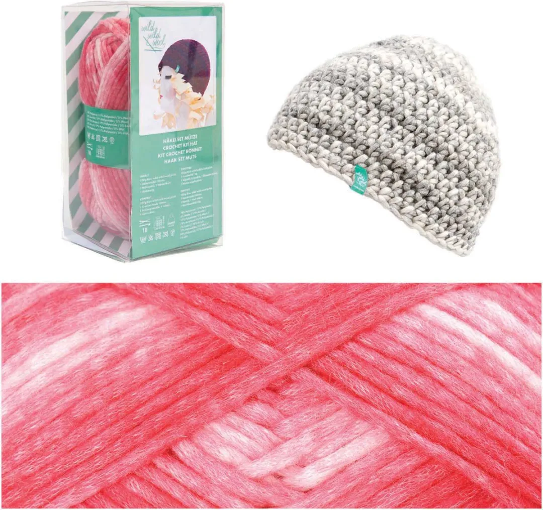 Rico Design Muts Haken Roze Haakpakket