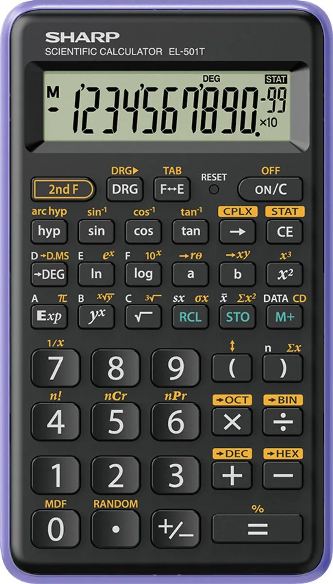 Sharp EL501TBVL Wetenschappelijke Rekenmachine - Zwart/Violet - afbeelding 4 van 4