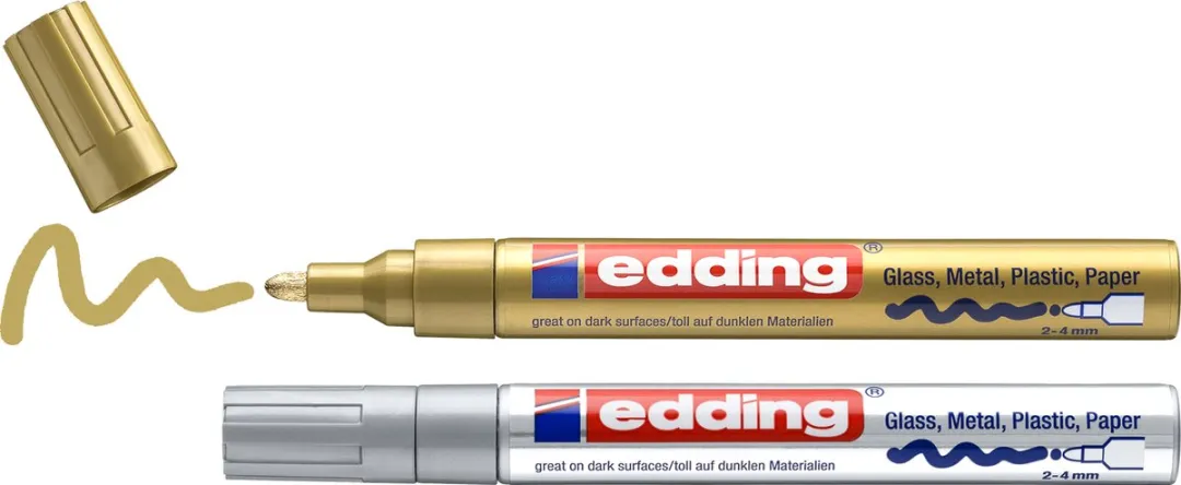 edding 750/2 Lakmarkers - Goud & Zilver - 2 Stuks