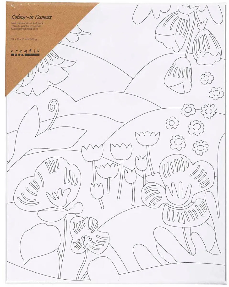 Creativ Company Schildercanvas Bloemenschaal 24x30cm - Multicolor