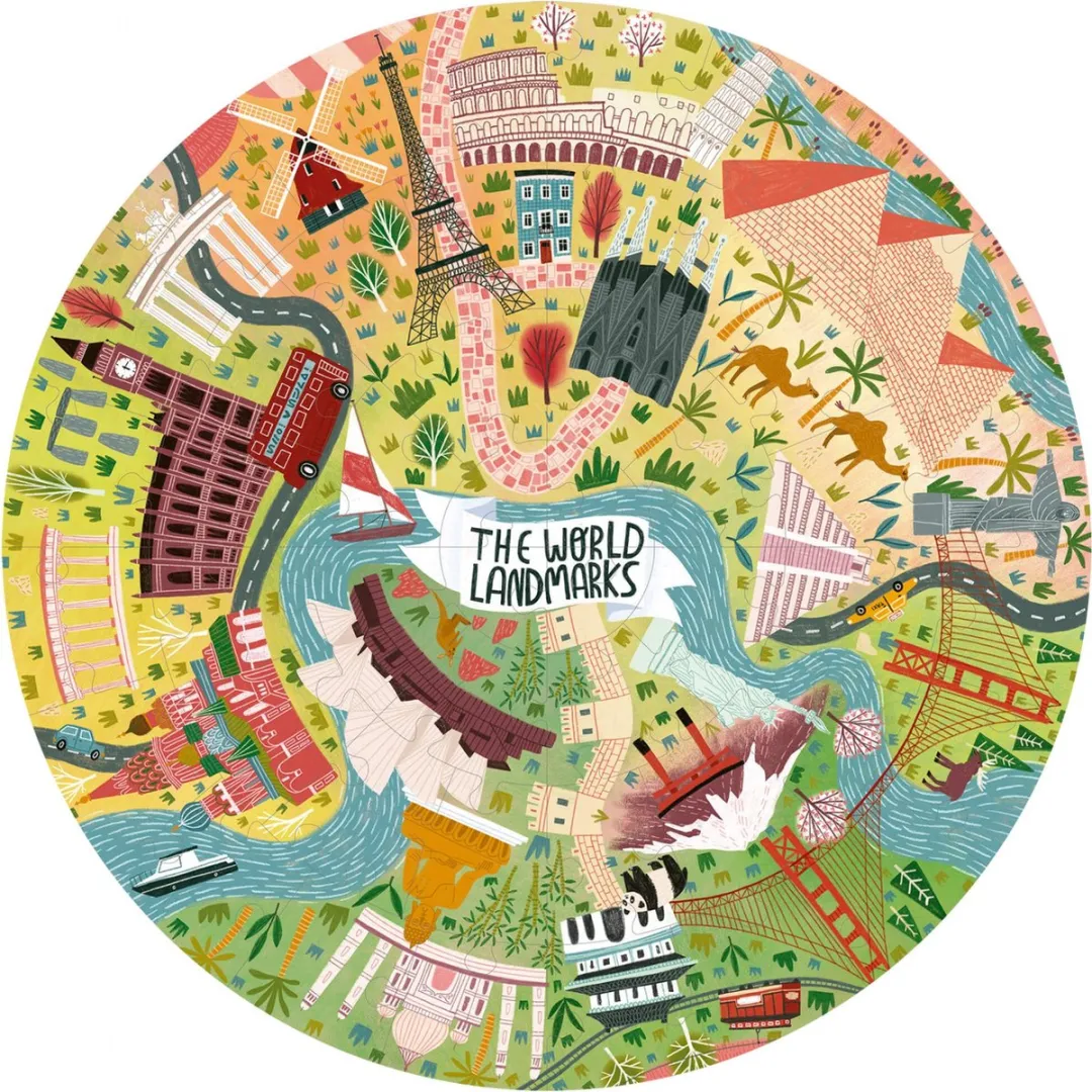 Apli Kids Ronde Puzzel Bezienswaardigheden 48 Stuks
