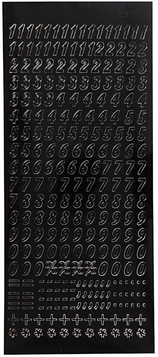 Creativ Company Creotime Stickers Kleine Cijfers 10x23cm - Zwart