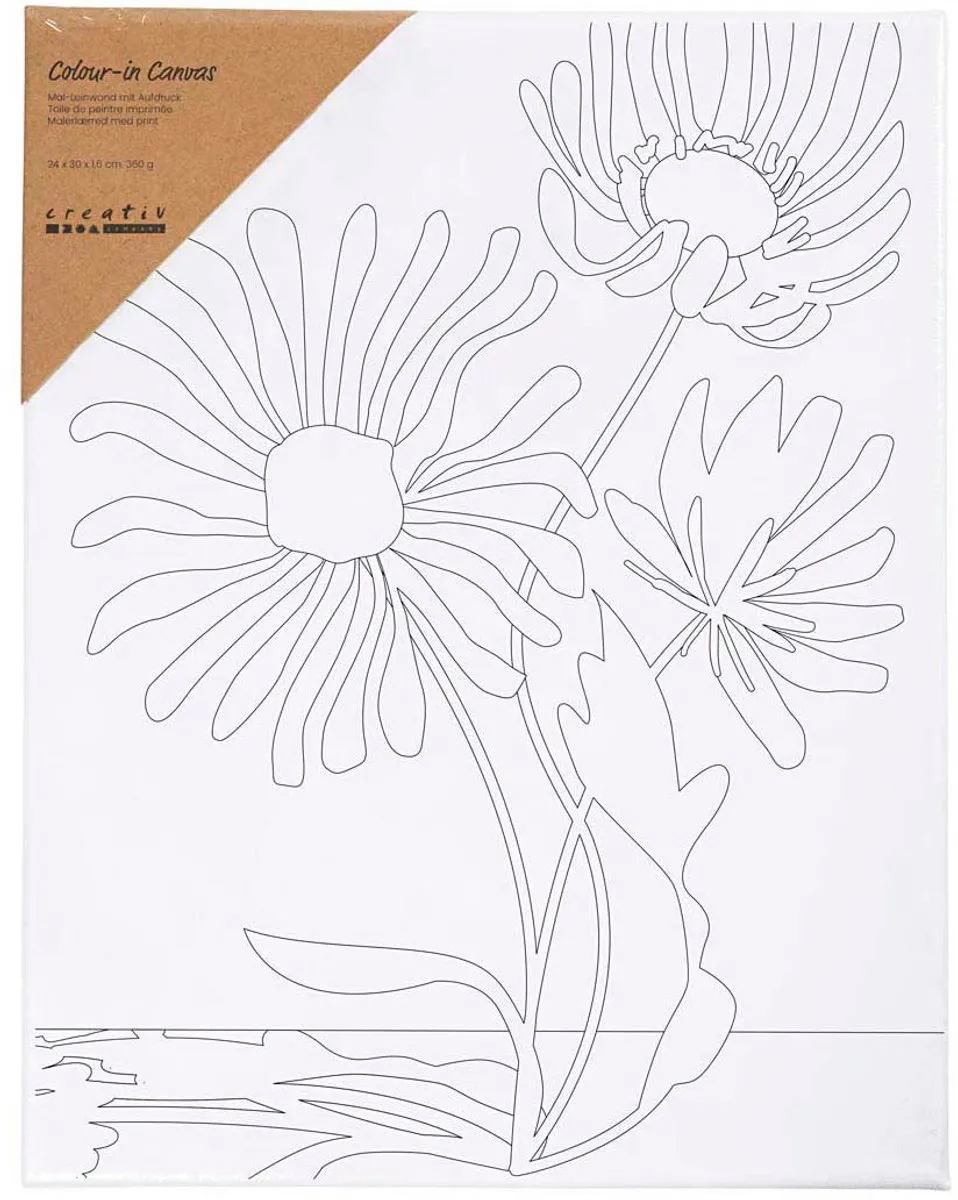 Creativ Company Schildercanvas Grote Bloemen 24x30cm - Multicolor
