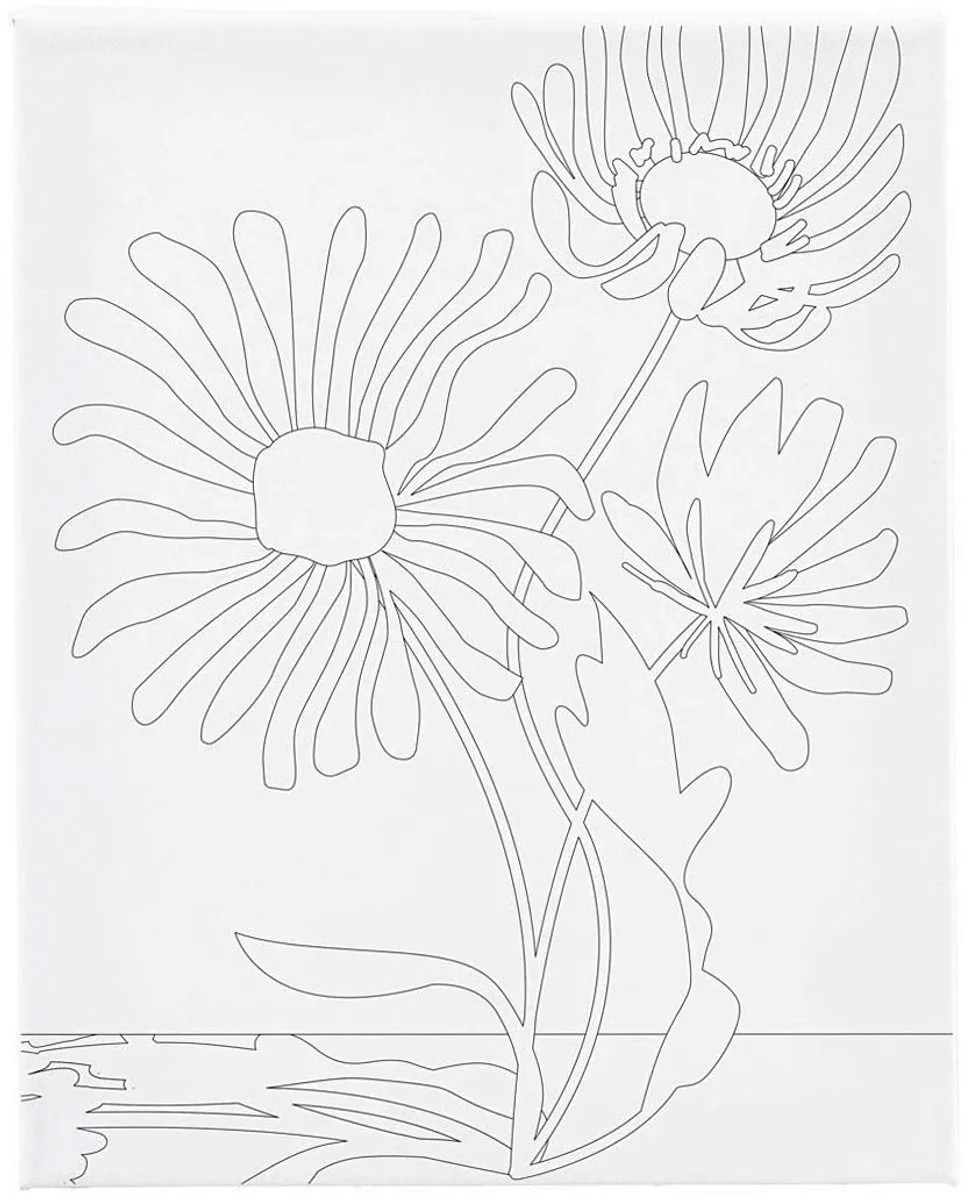 Creativ Company Schildercanvas Grote Bloemen 24x30cm - Multicolor