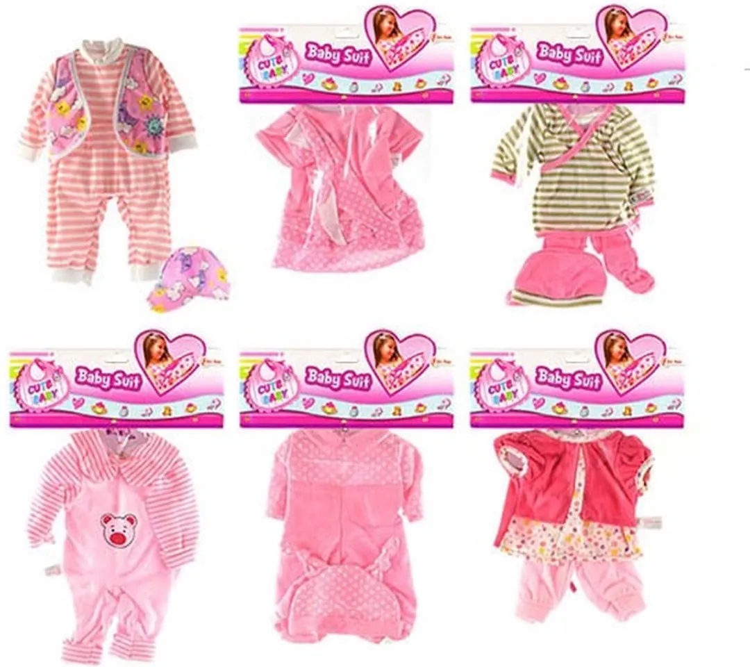 Toi-Toys Babypoppenkleding Boxpakje 20-30cm Roze