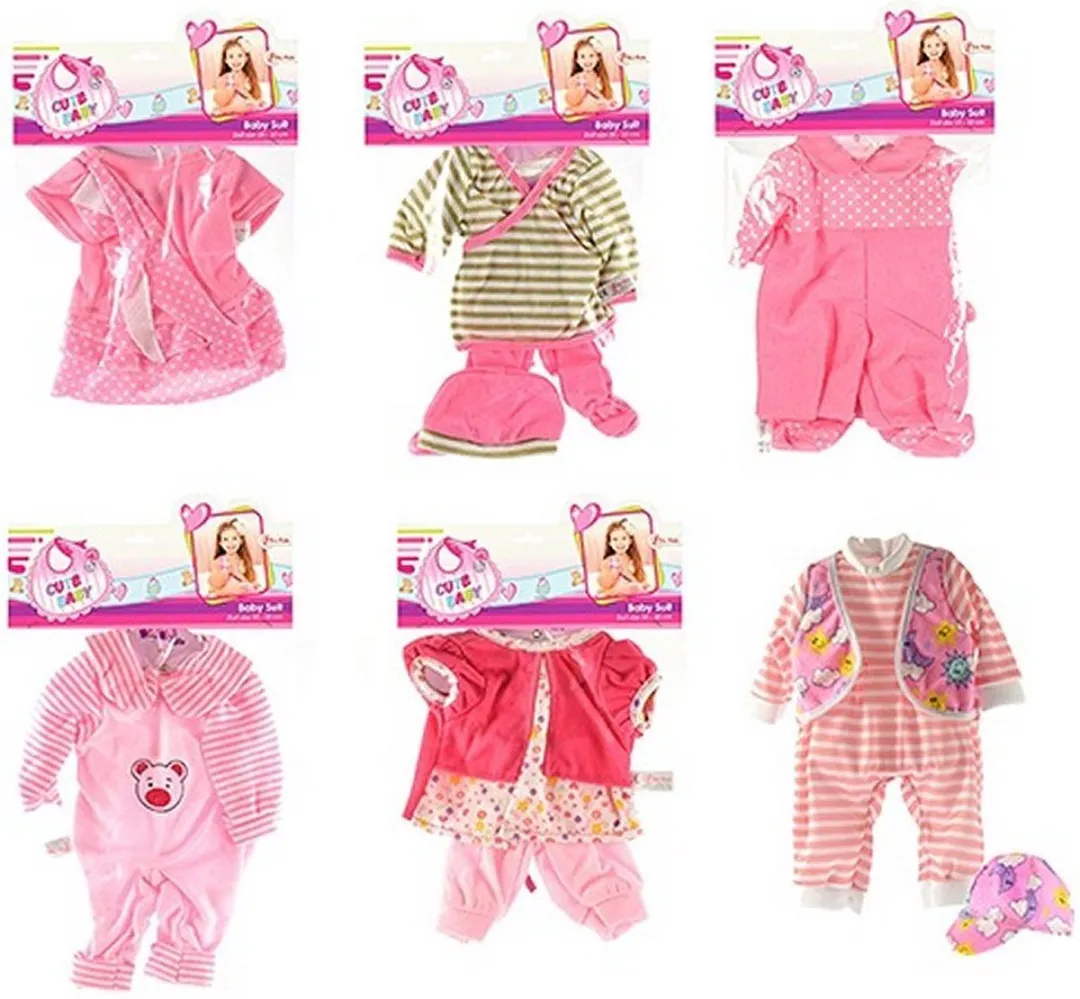 Toi-Toys Babypoppenkleding Boxpakje 20-30cm Roze - 02003Z