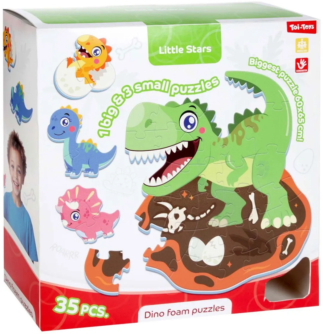 Toi-Toys Little Stars Foam Vloerpuzzel Dino 36 Stuks