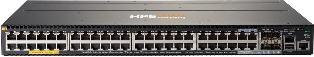 HP Aruba 2930M JL322A Switch - 44x PoE+ 176Gbps Grijs
