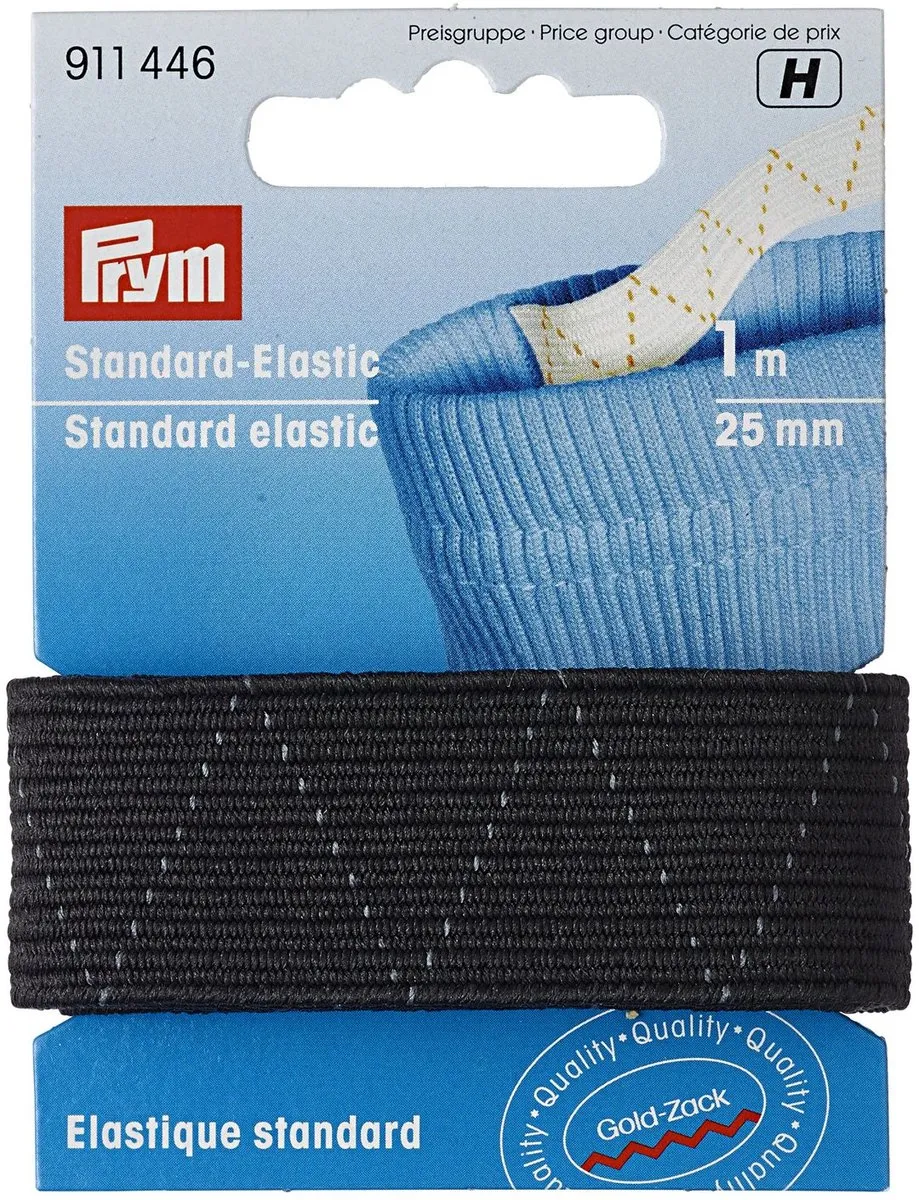 Prym Standaard Elastiek 25mm - Zwart - 1m