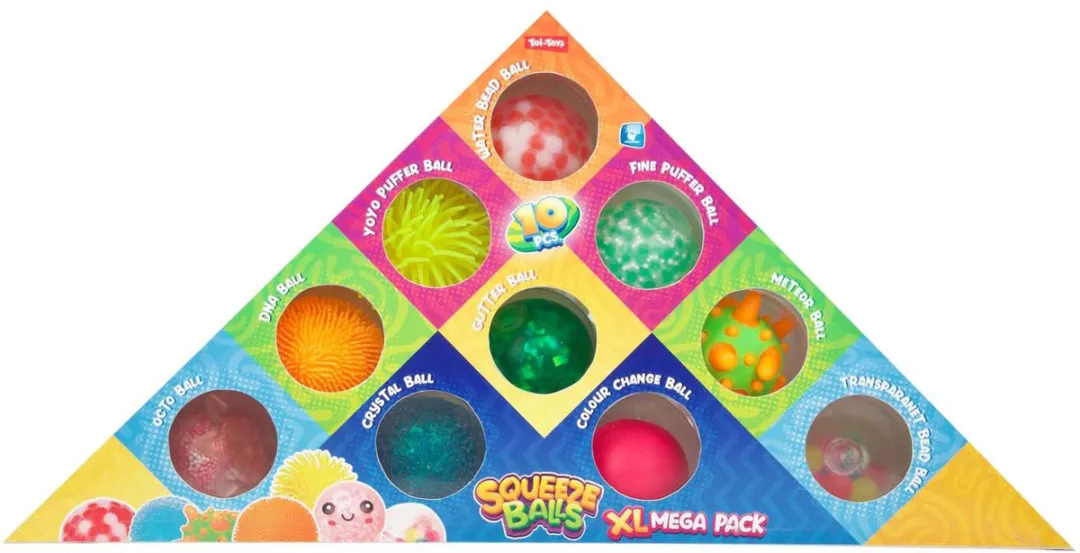 Toi-Toys Knijpballen Sensory Triangle 5cm - 10 Stuks