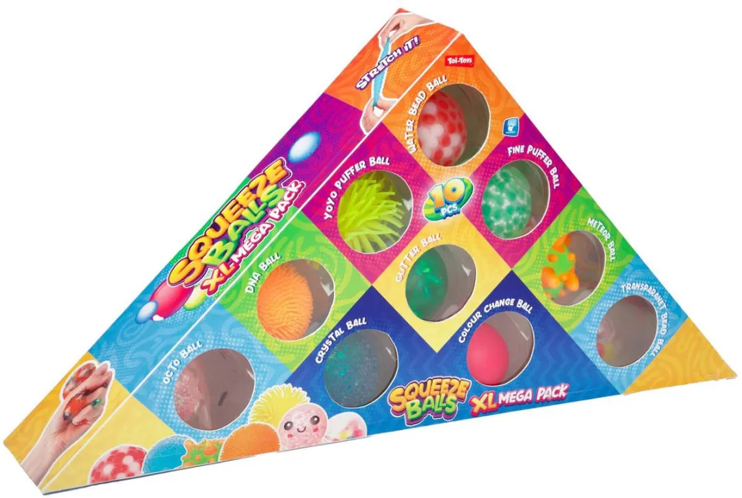 Toi-Toys Knijpballen Sensory Triangle 5cm - 10 Stuks