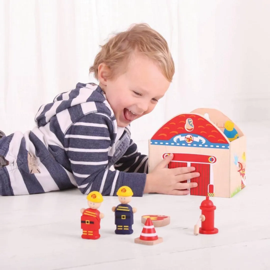 BIGJIGS Fire Station Mini Playset L4PC-00025063 - Meerdere kleuren
