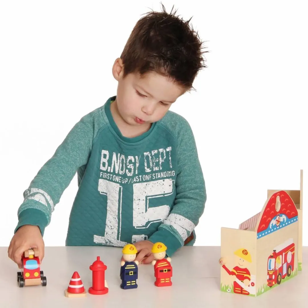 BIGJIGS Fire Station Mini Playset L4PC-00025063 - Meerdere kleuren