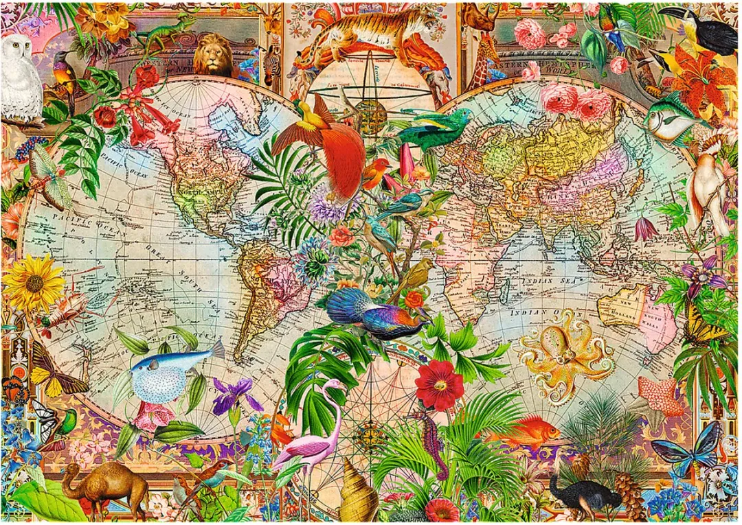 Trefl Antique World Map Puzzel 1000 Stuks - Multicolor