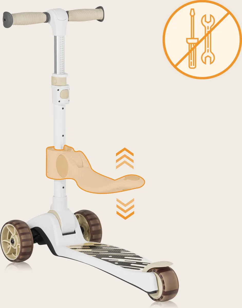 Lionelo Franky Kinderstep 2in1 - 3 Wielen tot 50kg - Beige