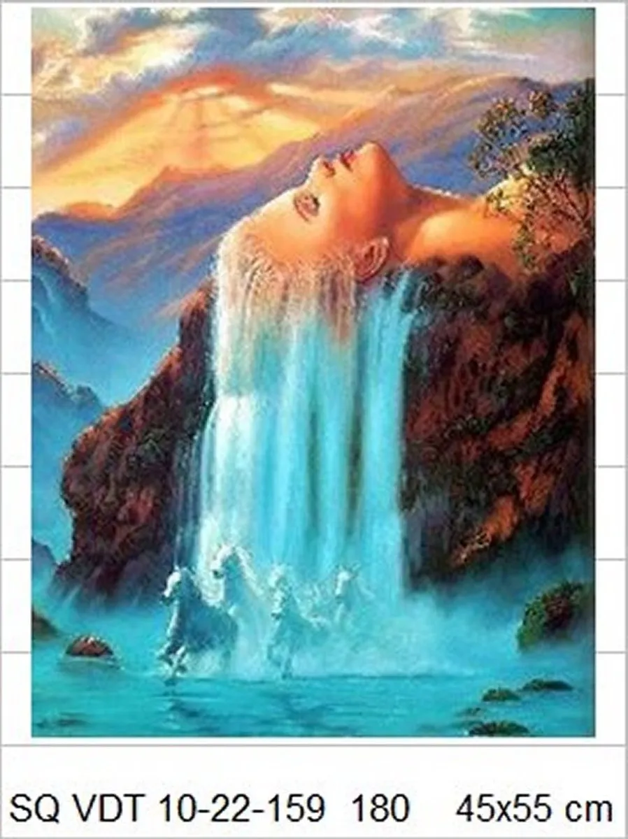 VDTOYS Diamond Painting VDTC180 Groot - Waterfall 2 - 45x55cm