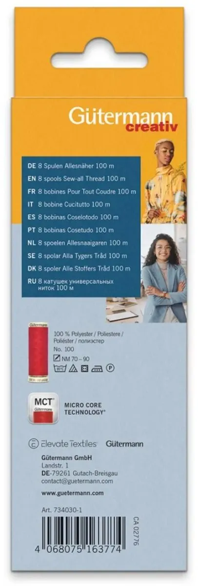 Gutermann Fashion Naaigaren - 8 Kleuren - 8 Stuks