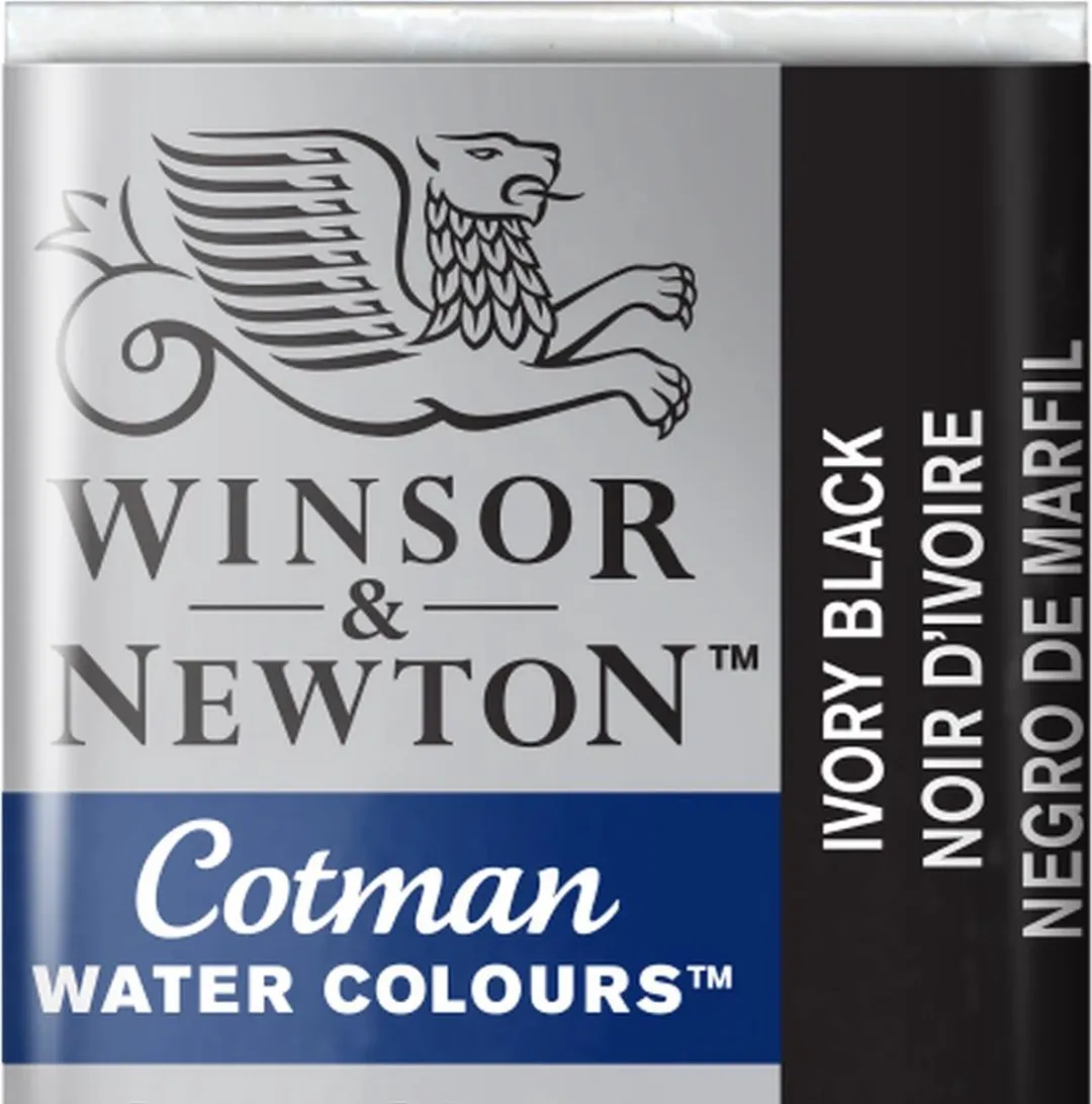Winsor & Newton Cotman Aquarelverf Half Napje Ivory Black