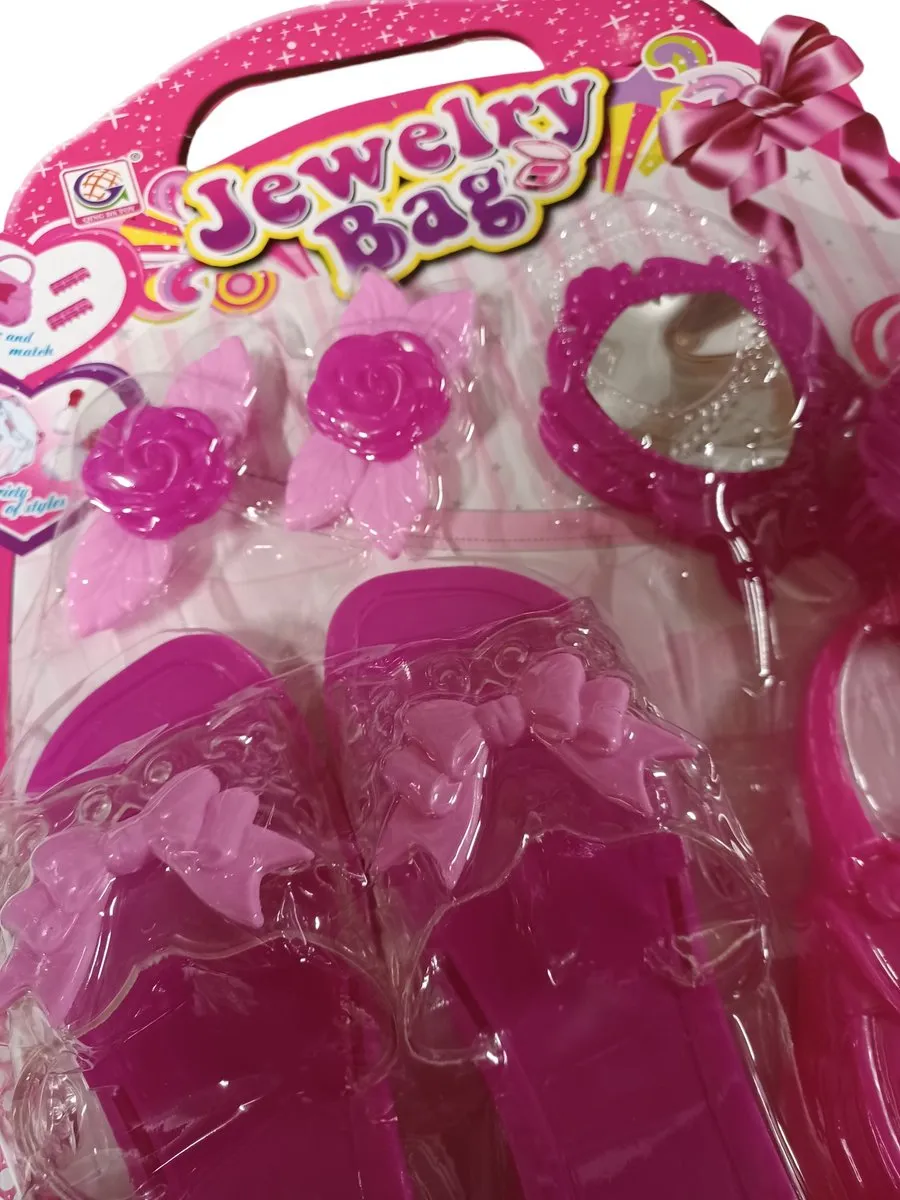 Juweel speel set - 7 delig - prinses - rose tas