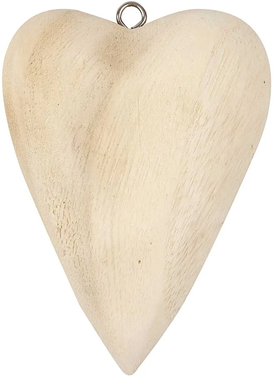 Creativ Company Massief Houten Hart DIY - 11,5x8,5x3cm - Bruin