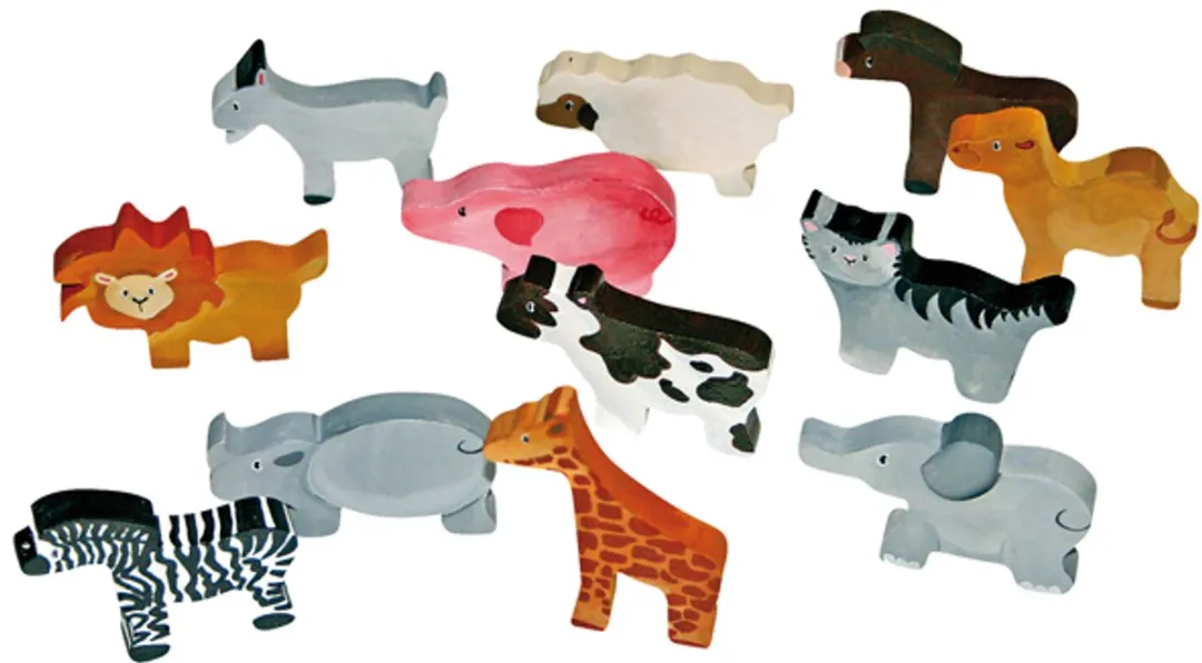 Eduplay Houtfiguren Dieren Multicolor - 12 Stuks