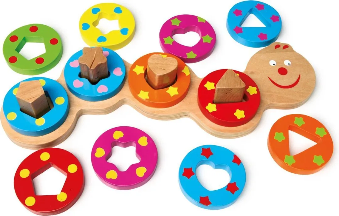 Small Foot Shape-Fitting Game Caterpillar - 4 Stukken - Wit