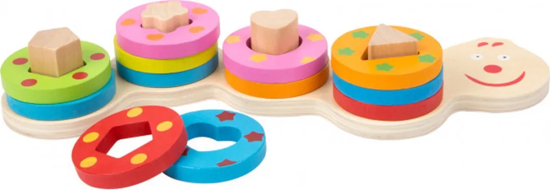 Small Foot Shape-Fitting Game Caterpillar - 4 Stukken - Wit