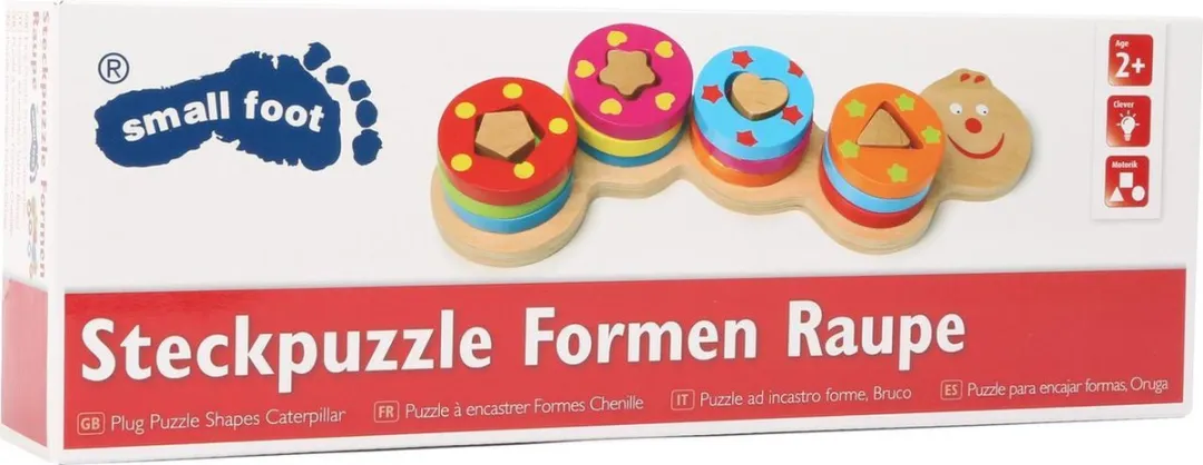 Small Foot Shape-Fitting Game Caterpillar - 4 Stukken - Wit