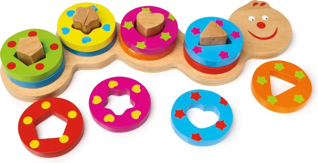 Small Foot Shape-Fitting Game Caterpillar - 4 Stukken - Wit