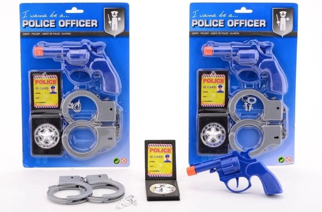 Johntoy Carnaval Politiepet - Zwart - met accessoires