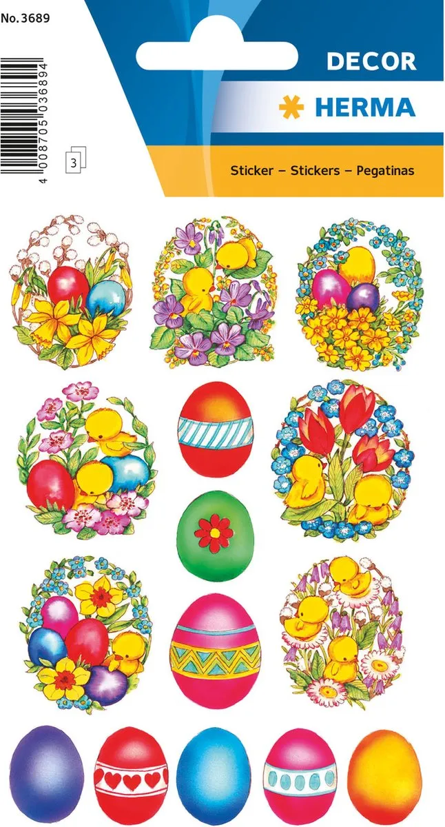 Herma Pasen Stickers Bloemen & Kuikens