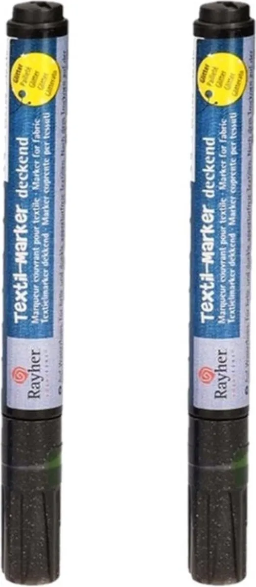 Rayher Textielstiften Glitter Zwart