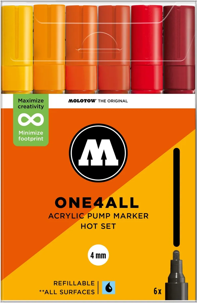 Molotow ONE4ALL 227HS Acrylstiften Set 6 Stuks