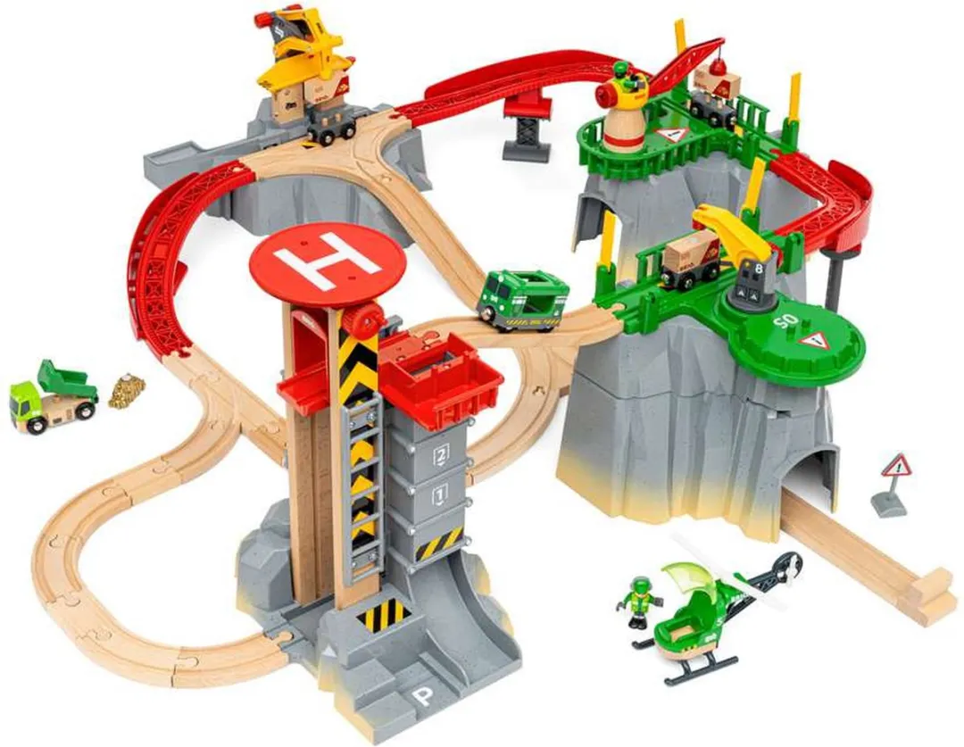 BRIO Cargo Mountain Set 36010 Treinbaan - 49 Onderdelen - Multicolor
