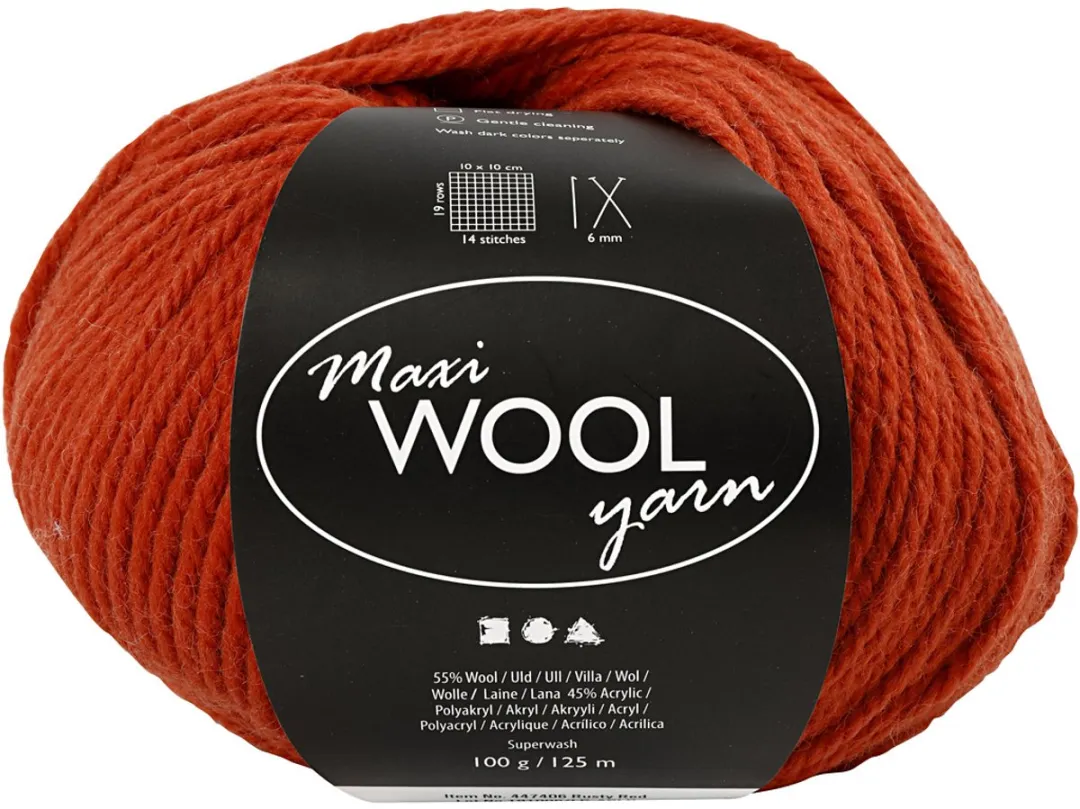 Creativ Company Wolgaren Rust Red 125m