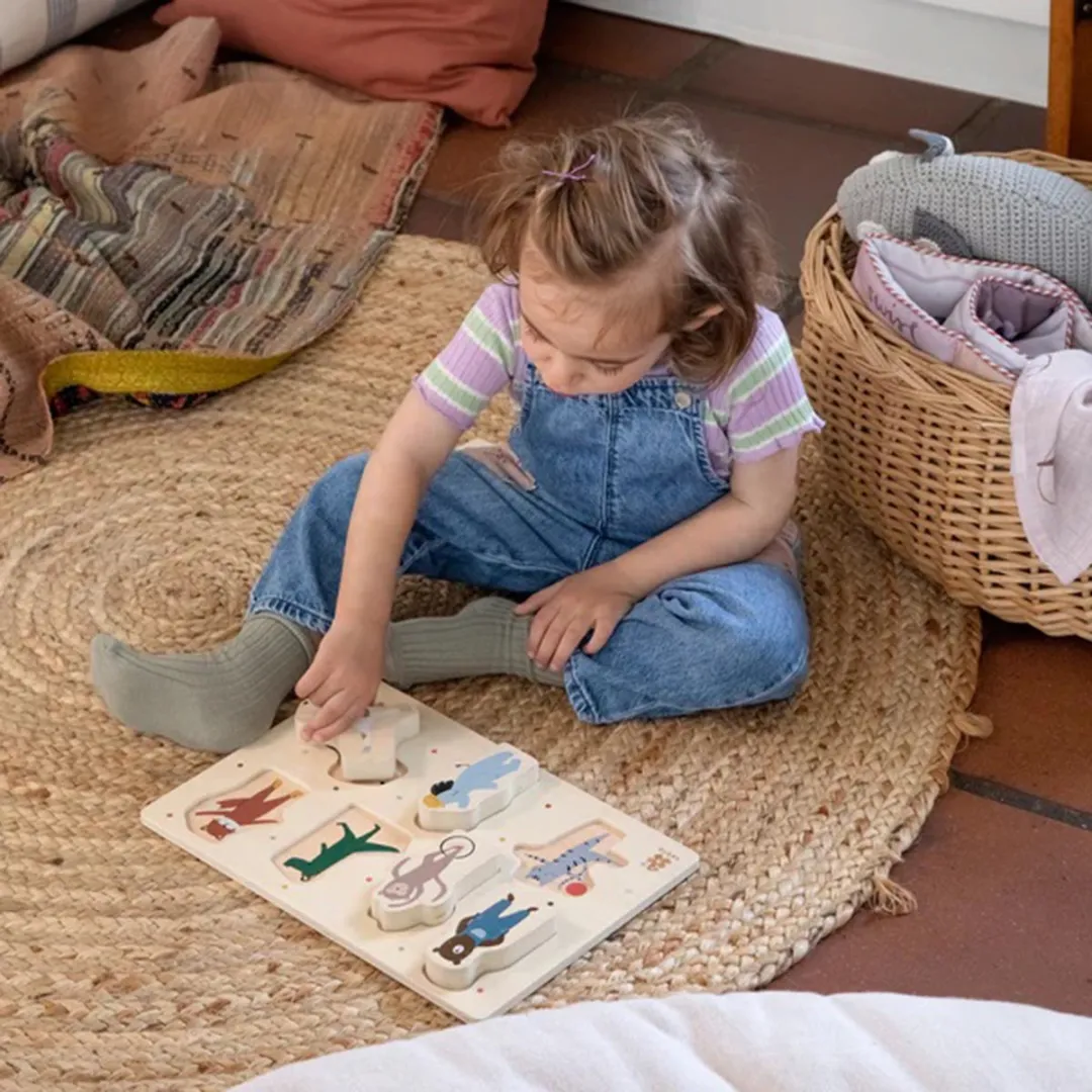 Sebra Teeny Toes Busy Builders Puzzel 7 Stuks - Hout naturel