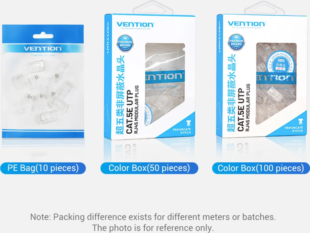 Vention RJ45 Modulaire Steker Cat.5E - 100 Stuks - Transparant